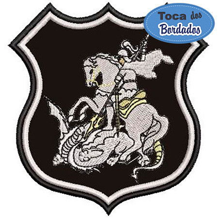 Patch Bordado São Jorge Tamanho Grande 20x20cm - Modelo Especial - Fixação com Costura