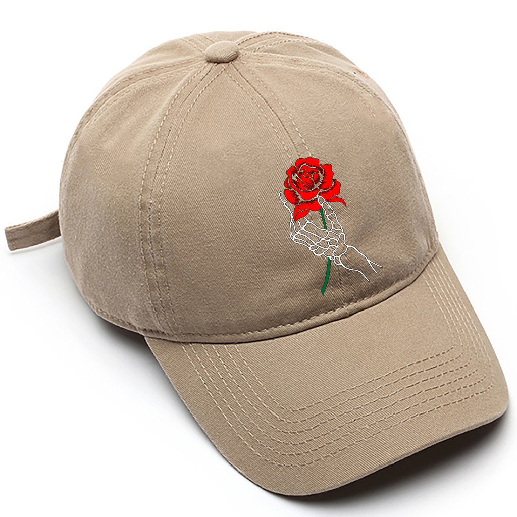 Boné de beisebol Masculino Preto Bege Branco Rosa Mao Caveira Classica Tamanho Único