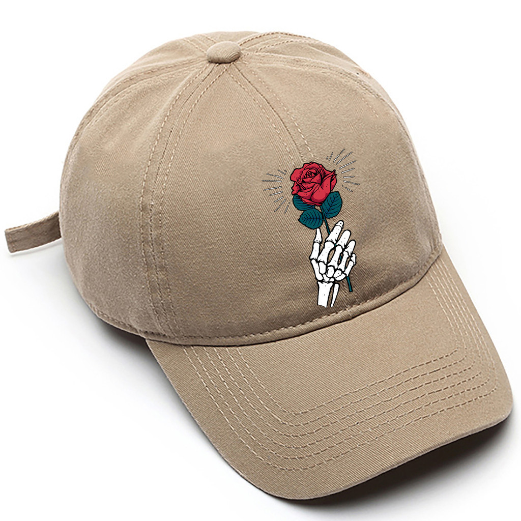 Boné de beisebol Masculino Preto Bege Branco Rosa Caveira Tamanho Único