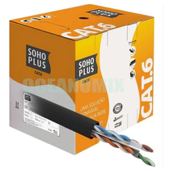 Cabo Rj45 Preto Utp Cat6 Furukawa Sohoplus Rolo 100mt