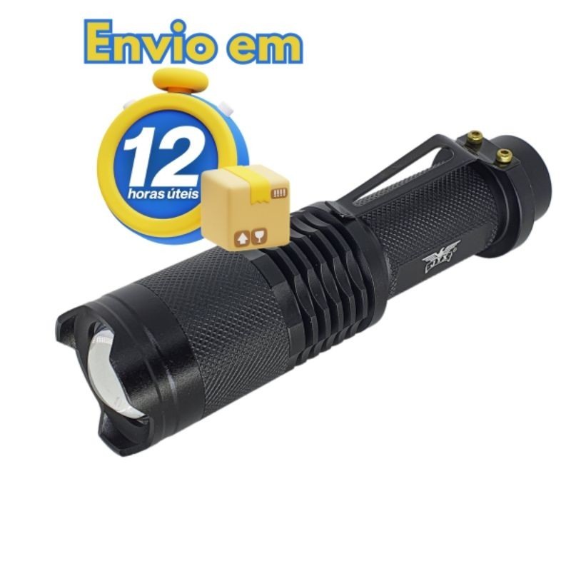 Lanterna Police Tática LED Cree T6 Bateria 18650 Acionador Remoto e Zoom 1 Modo JY-1576W