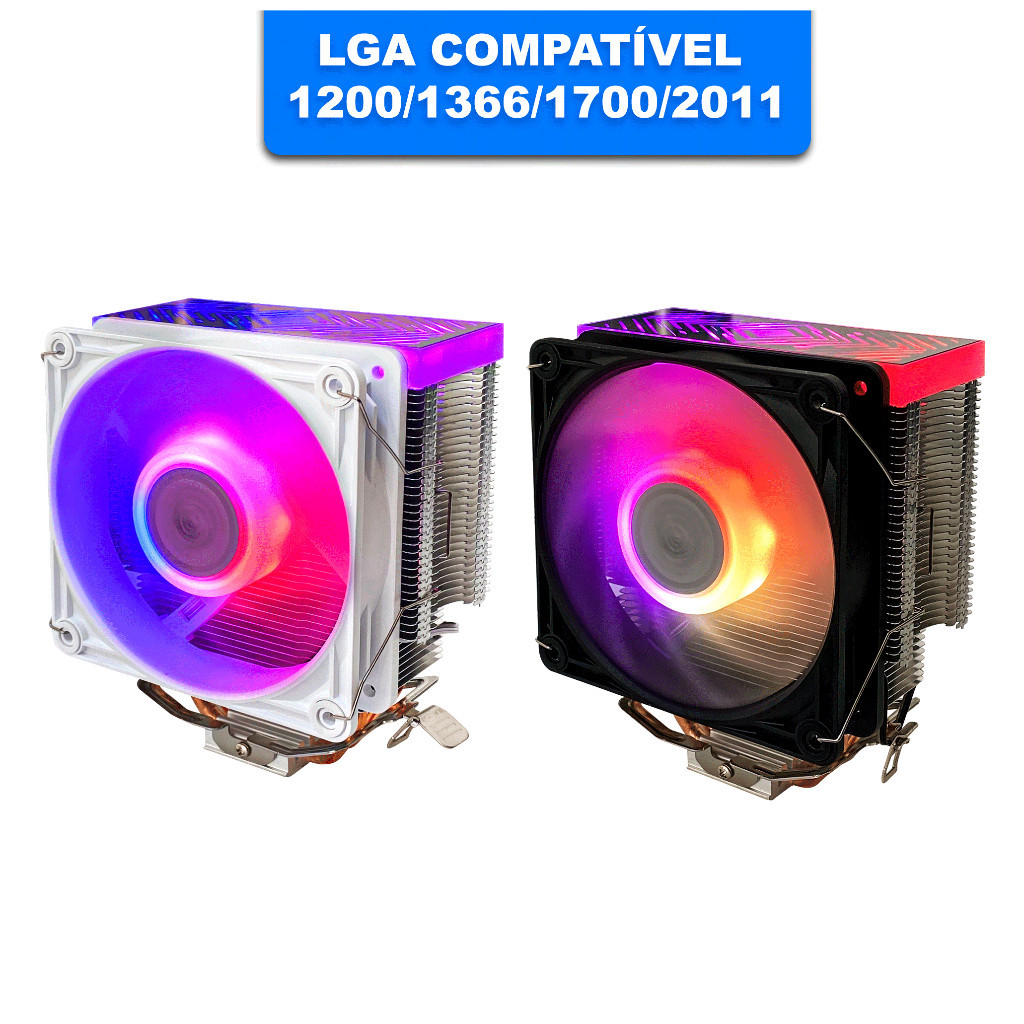 Cooler CPU PC Universal 120mm LGA 1200 1366 1700 2011 Led Argb Controladora 130w em Oferta na Shopee