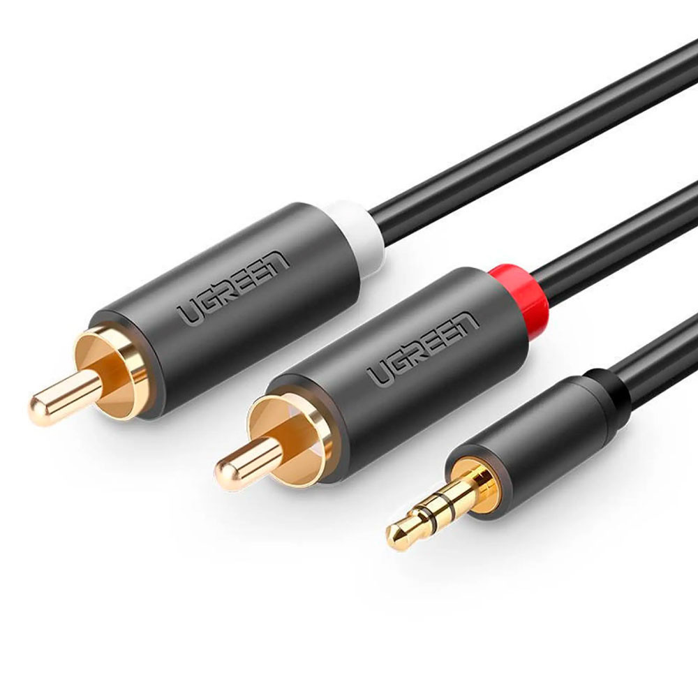Cabo Áudio Ugreen 3.5mm pra 2Rca Macho/Fêmea 1.5M Preto - Audio