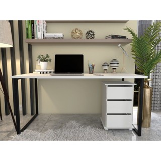 Mesa Escritório/ Escrivaninha Multiuso + Carrinho 3 Compartimentos em Oferta na Shopee