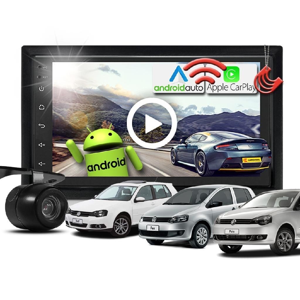 Combo Kit Central Multimidia MP5 Android + Camera de ré + Moldura Golf Polo Fox Bora