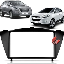 Moldura Painel 2 Din Central Multimidia Dvd Mp5 Preta Hyundai Ix35 2010 a 2022 Expex EPX 016