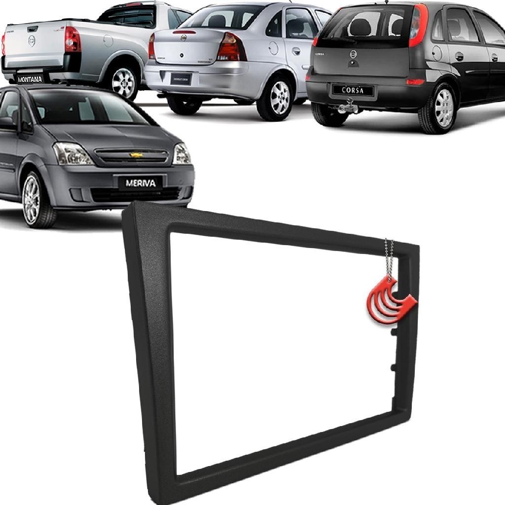 Moldura Painel 2 Din Central Multimidia Dvd Mp5 Preta Corsa 02/12 Meriva 02/12 Montana 03/10 em Oferta na Shopee