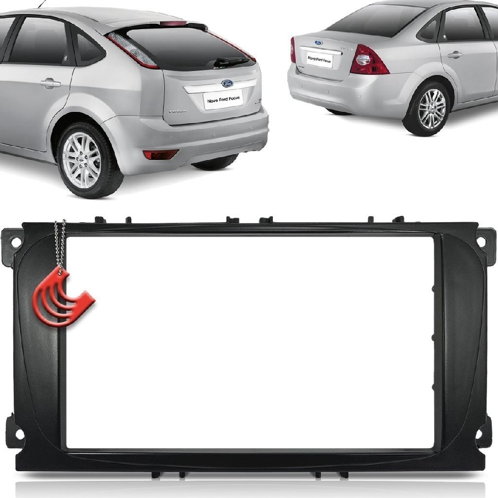 Moldura Painel 2 Din Central Multimidia Dvd Mp5 Preta Ford Focus 09/13 Hatch e Sedan em Oferta na Shopee