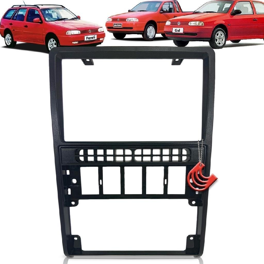 Moldura Painel 2 Din Central Multimidia Dvd Mp5 Preta Volkswagen Gol Parati Saveiro G2 Bola Bolinha