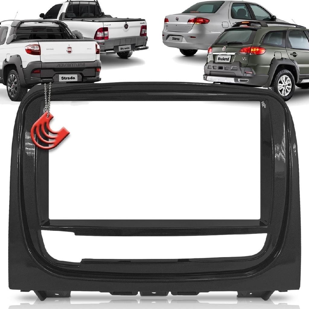 Moldura Painel 2 Din Central Multimidia Dvd Mp5 Grafite Palio Weekend 12/20 Siena 12/17 Strada 12/20