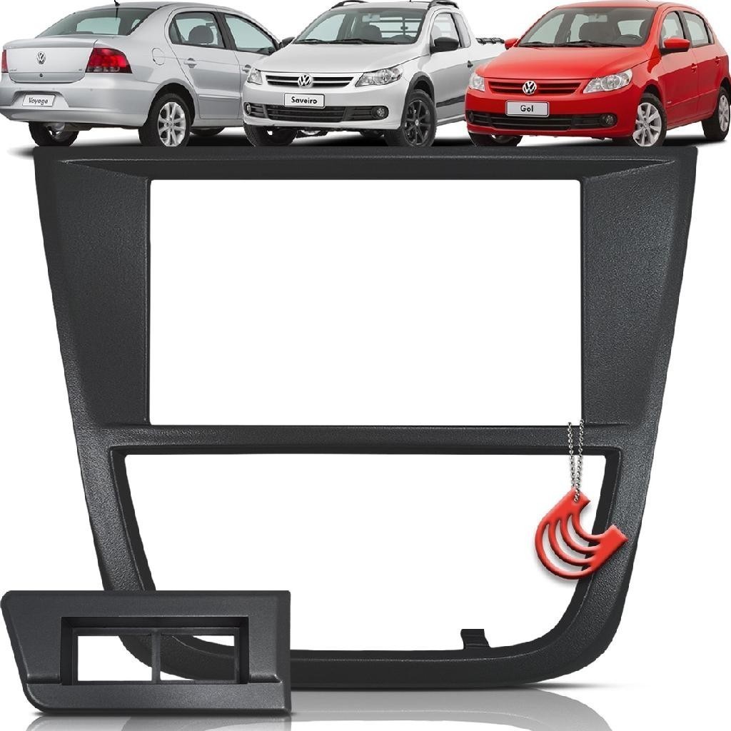 Moldura Painel 2 Din Central Multimidia Dvd Mp5 Preta Volkswagen Vw Gol Saveiro Voyage G5 em Oferta na Shopee