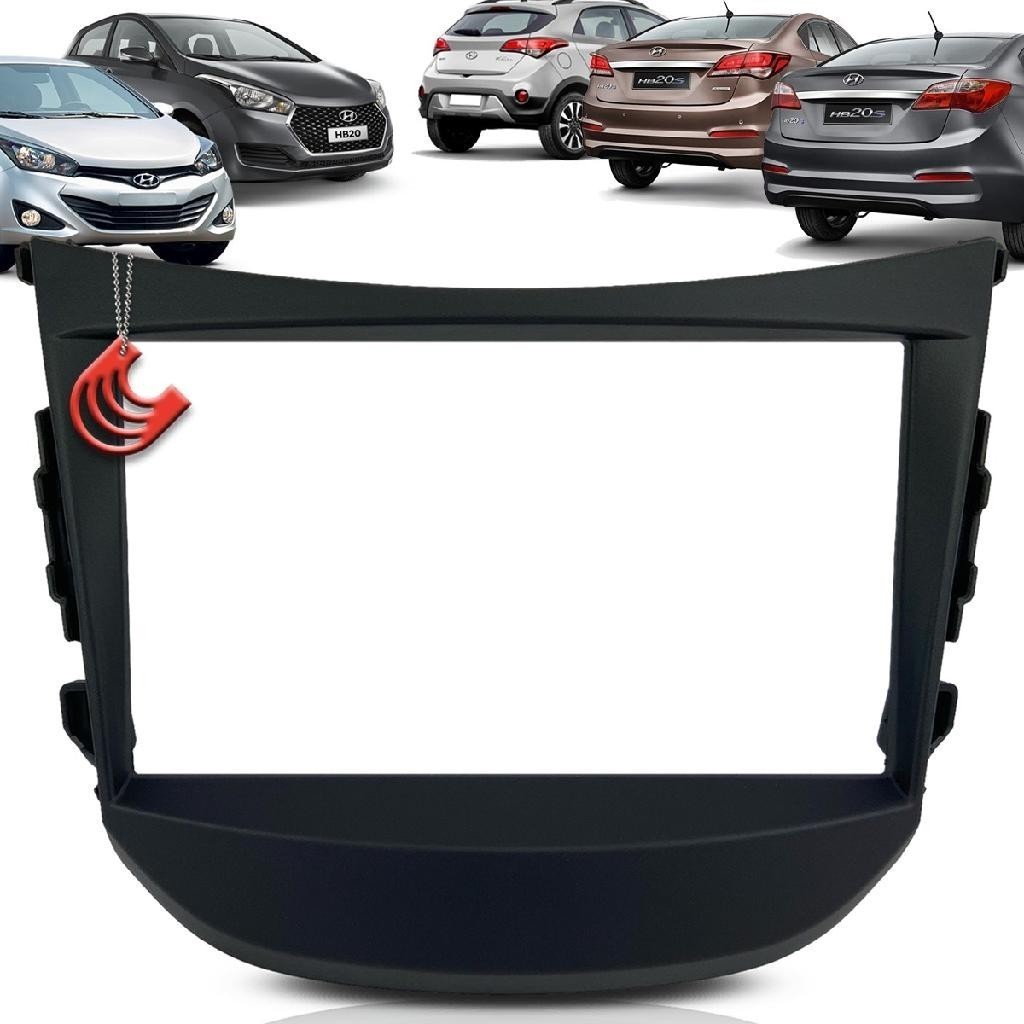 Moldura Painel 2Din Tela Central Multimidia Dvd Mp5 7 polegadas Hyundai Hb20 Hb20s Hb20x até 2019