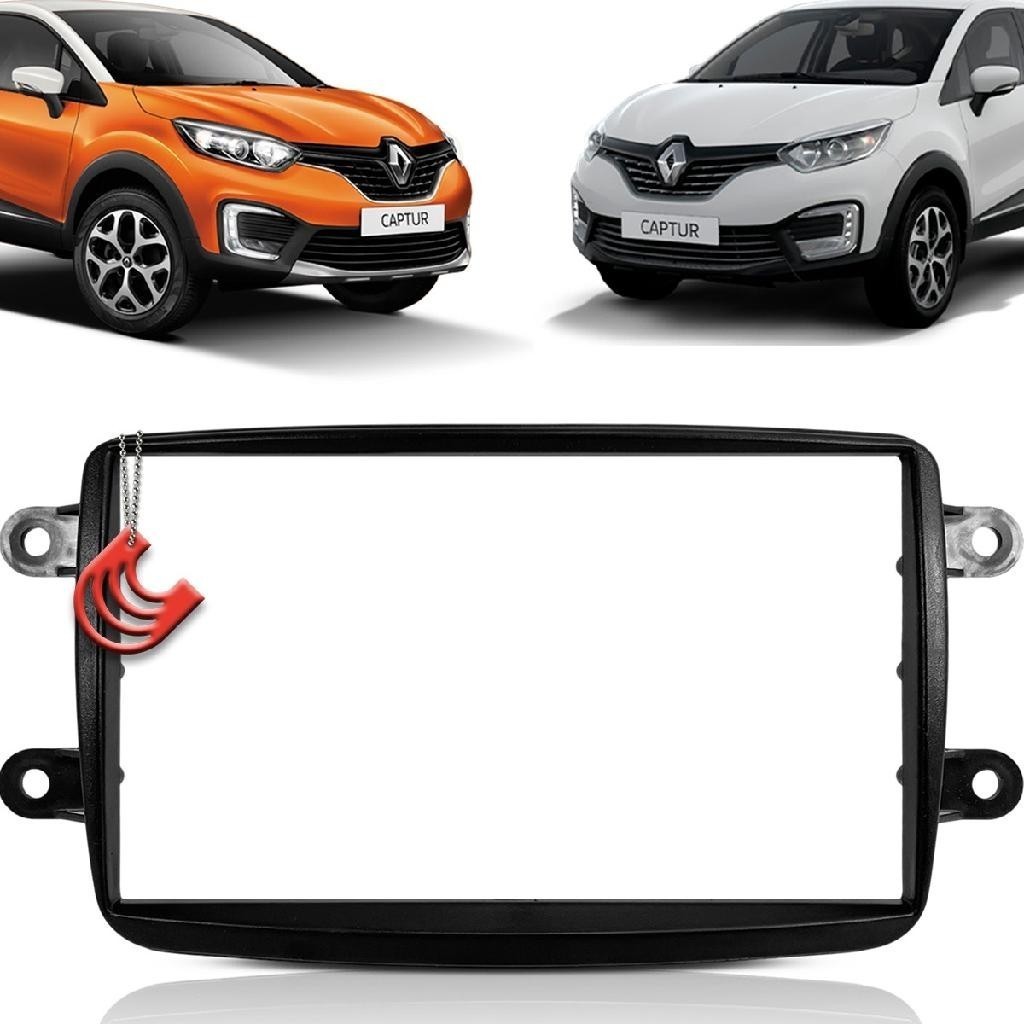 Moldura Painel 2 Din Central Multimidia Dvd Mp5 Padrão Chinês Preta Renault Captur 17/21 - Spare Parts and Accessories for Vehicles