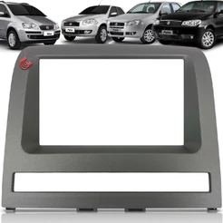 Moldura Painel 2 Din Central Multimidia Dvd Mp5 Cinza Kiron Palio 04/12 Strada Siena 05/12 Idea /12