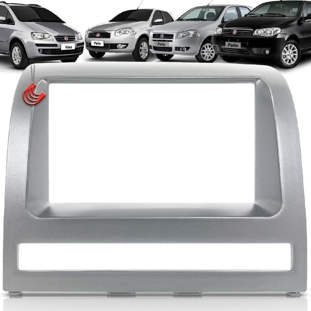 Moldura Painel 2Din Central Multimidia Dvd Mp5 Prata Fiat Palio 04/12 Strada Siena 05/12 Idea 06/12 em Oferta na Shopee