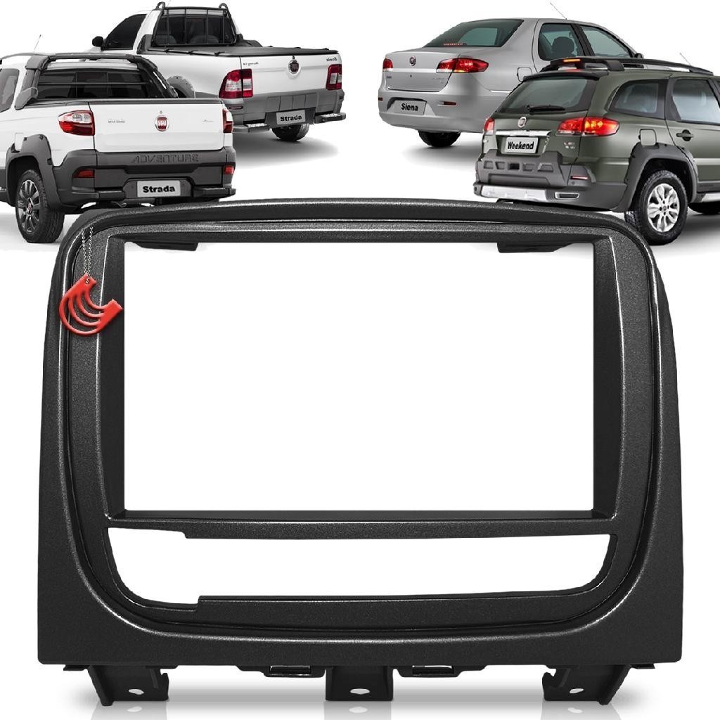 Moldura Painel 2 Din Central Multimidia Dvd Mp5 Preta Palio Weekend 12/20 Siena 12/17 Strada 12/20