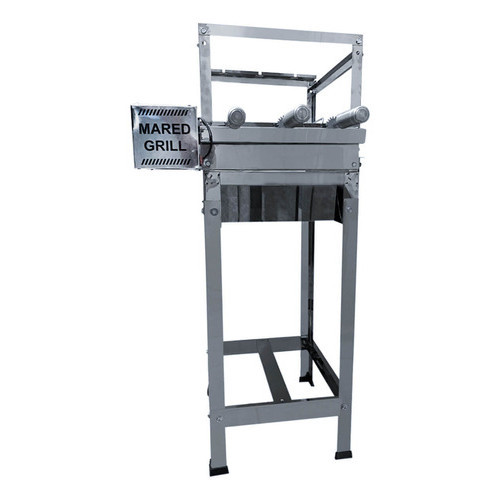 Gira Grill Caçamba Aço Inox Churrasqueira 3 Espetos Mared