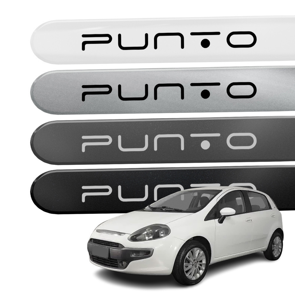 Friso Lateral Punto 2013 a 2017 Ponta Redondo Cor Original e com Grafia em Adesivo - Modelo Universal Compatível