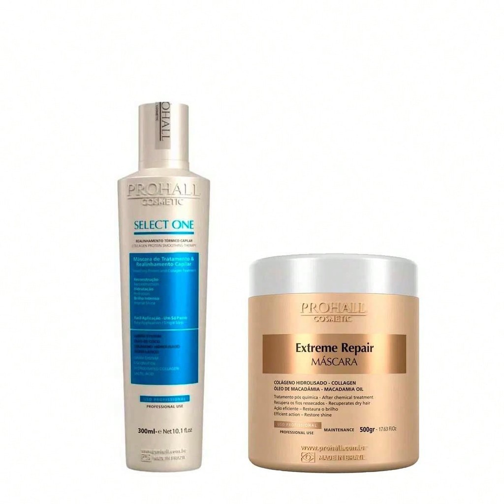 Kit Select One Prohall 300ml + Máscara Extreme Repair 500g