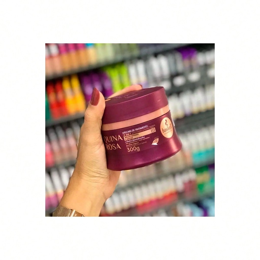 Trio Haskell Quina Rosa 300ml Linha 2 em 1 - Recupera Cabelos Danificados e Sem Brilho