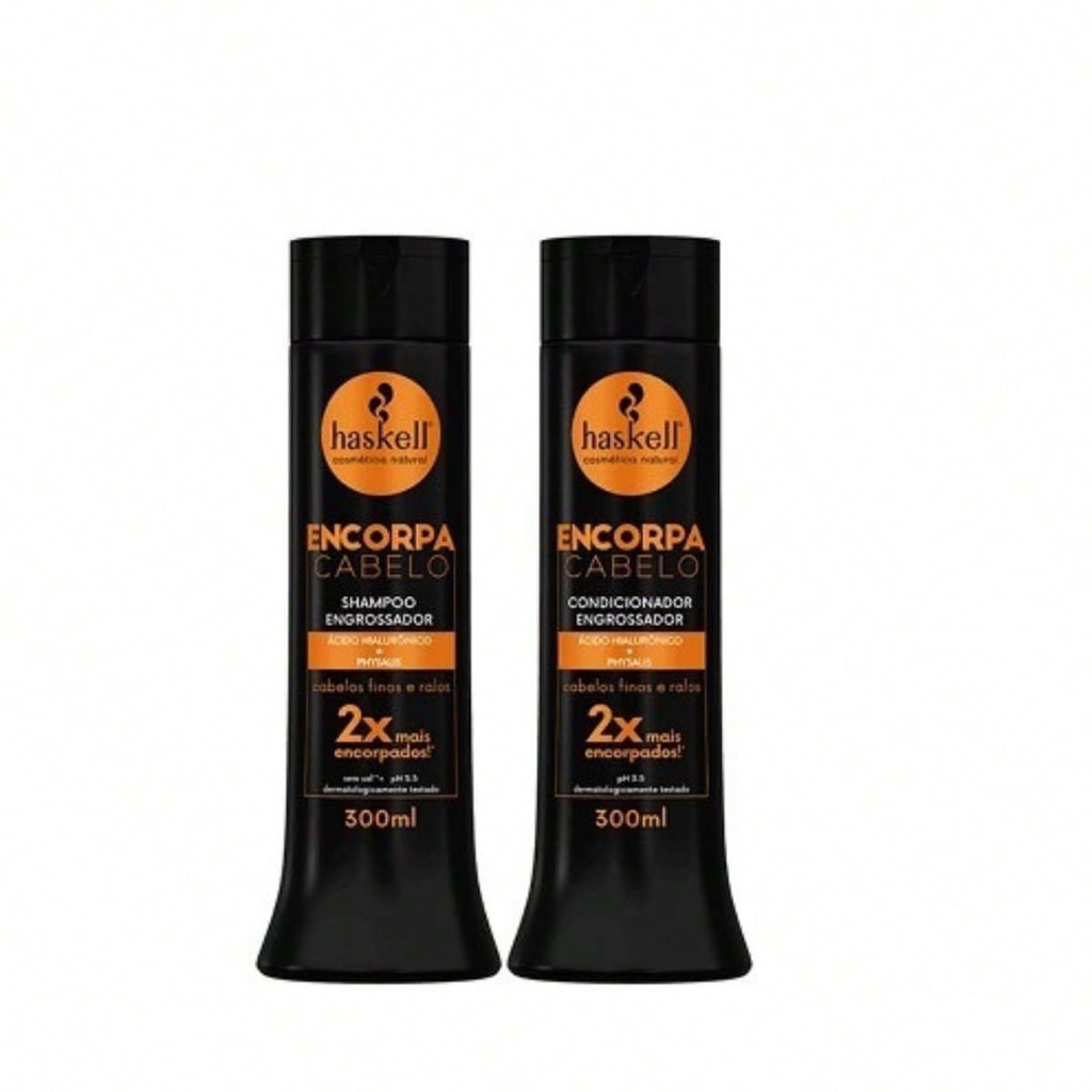 Kit Haskell Encorpa Cabelo Shampoo e Condicionador 300ml - Engrossador Cabelos 2x mais Encorpados