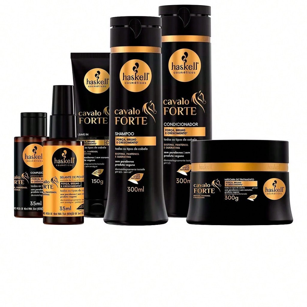 Kit da Haskell Cavalo Forte Anti Queda Crescimento 300ml - 6 Produtos
