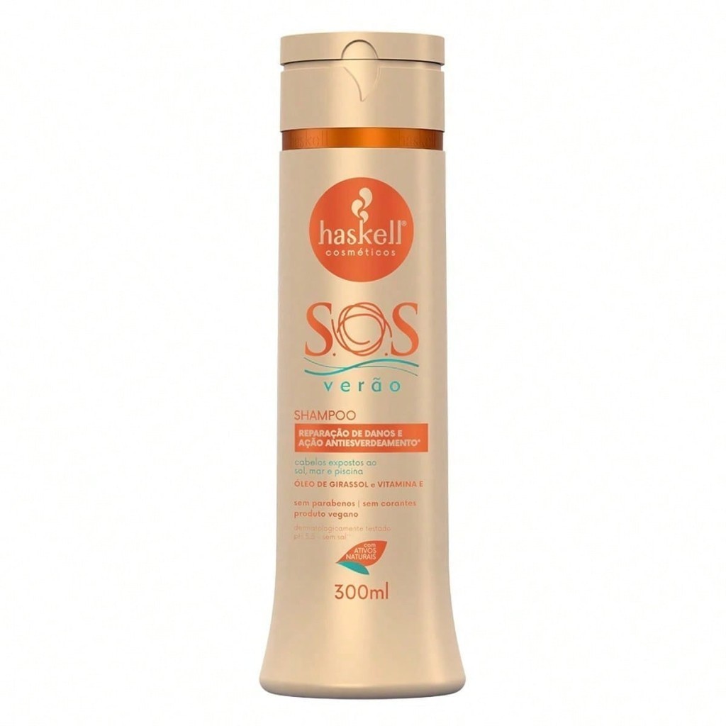 Shampoo Haskell Pós-Sol S.O.S Verão 300ml - Reparação de Danos e ação Antiesverdeamento