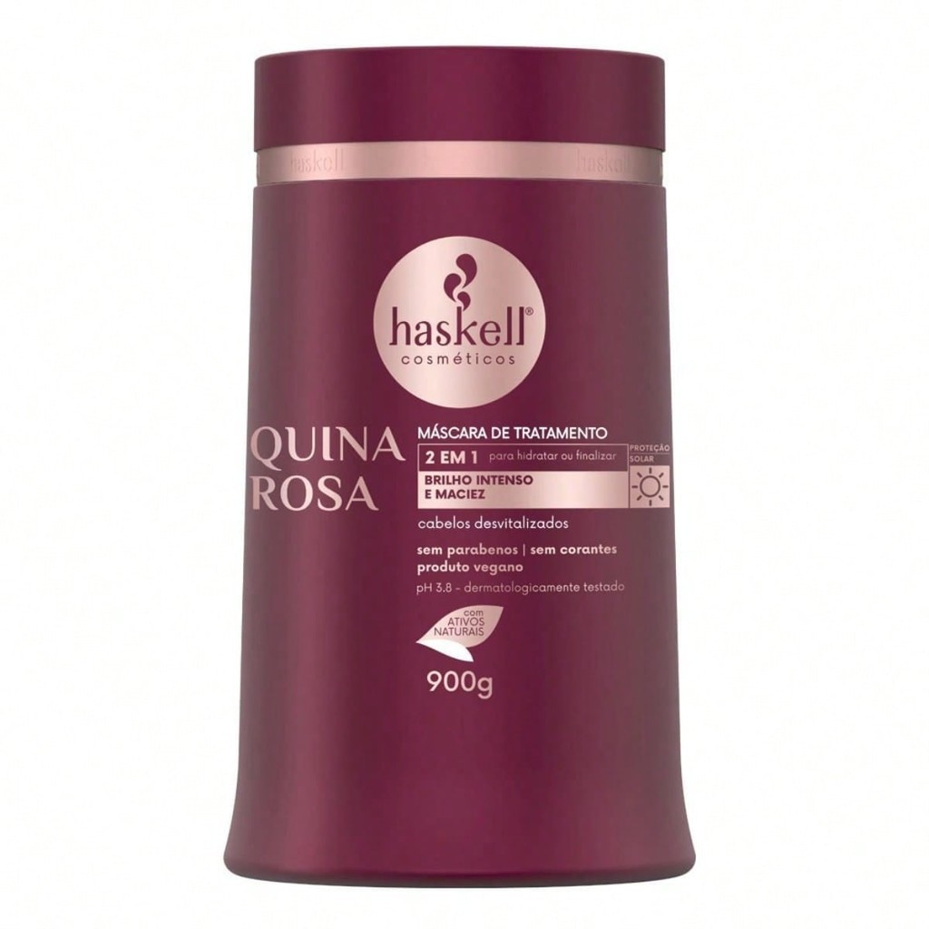 Máscara de Tratamento Haskell Quina Rosa 900g - Brilho Intenso e Maciez