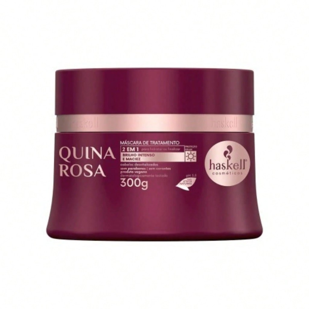 Máscara de Tratamento Haskell Quina Rosa 300g - Brilho Intenso e Maciez