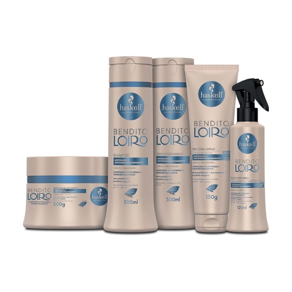 Kit Haskell Bendito Loiro Completo 300ml - 5 Produtos Antiemborrachamento