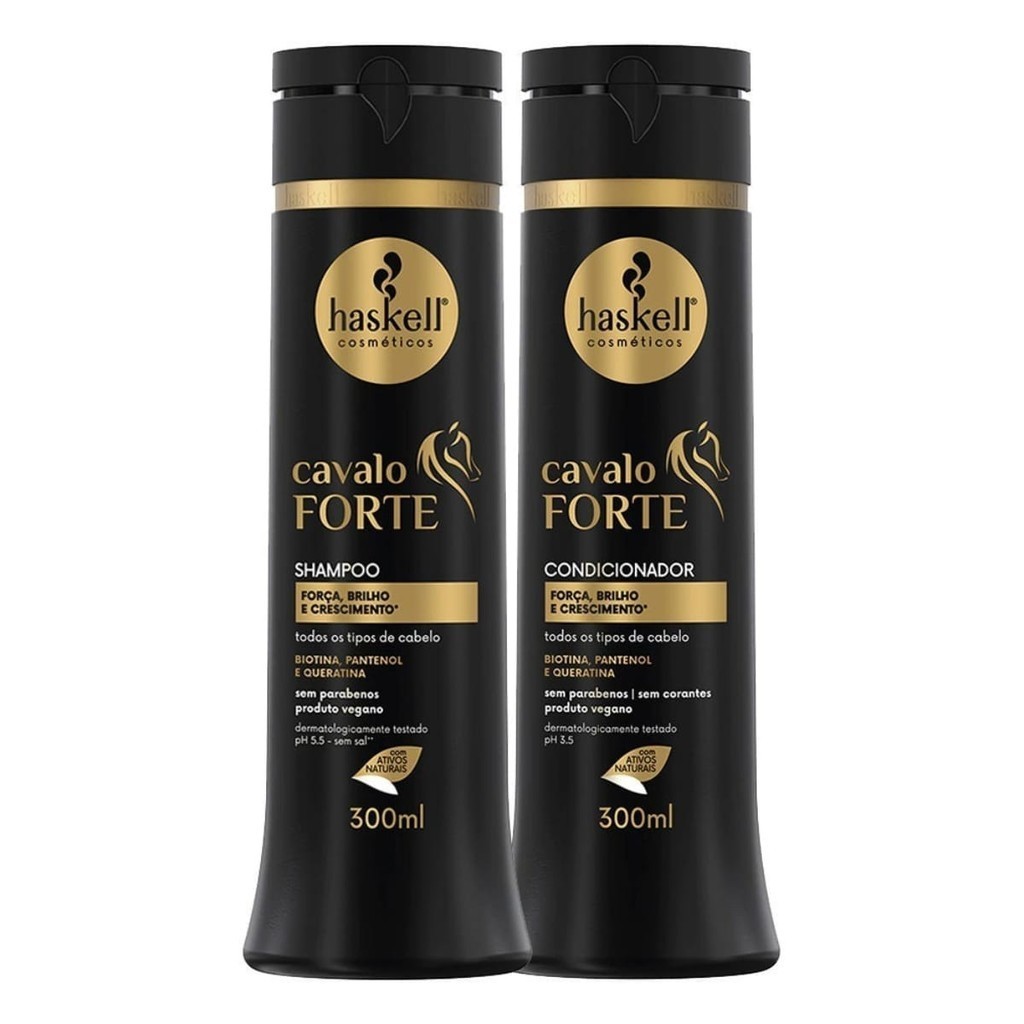 Kit Haskell Shampoo + Condicionador 300ml - Força, Brilho, Crescimento Capilar