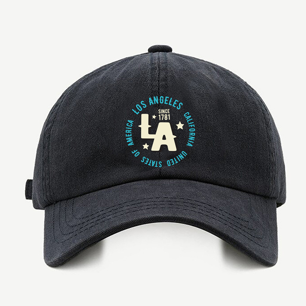 Bone baseball Masculino Preto branco Bage Los Angeles California 1781Com regulador de tamanho