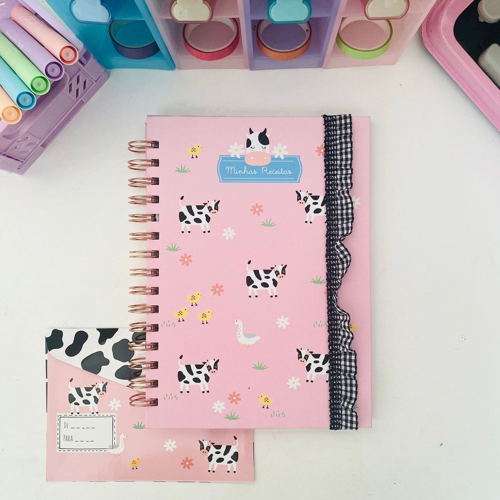 Caderno de Receitas Vaquinha Smell the Flowers
