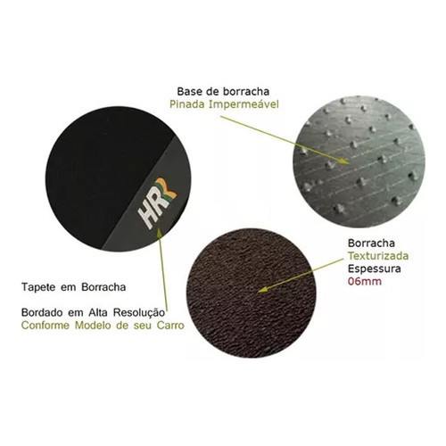 Tapete Hr Em Borracha 2008 2009 2010 2011 2012 2013 2014 2015 2016 2017 2018 2022 Preto Inteiriço