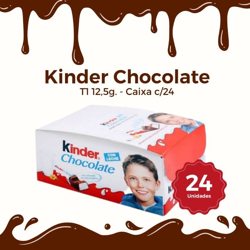 Kinder Chocolate 12,5g. T1 - Caixa C/24 Unidades em Oferta na Shopee