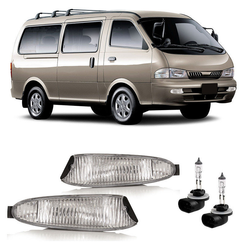 Farol de Milha Auxiliar Besta GS 1998 1999 A 2004 Lente Lisa em Acrílico + Par Lâmpada Halógena H27