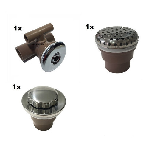 Kit 1 Jato T + 1 Succao + 1 Ralo Para Banheira Hidro Spa Fibra