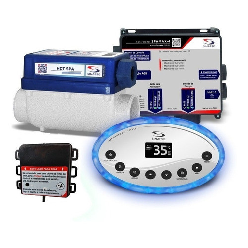 Controlador de SPA e Aquecedor Hidromassagem Max Cromo Duo Sense 5000w c/ Wifi