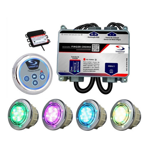 Acionador Digital Banheira Motobomba Finger Cromo 4 Spot