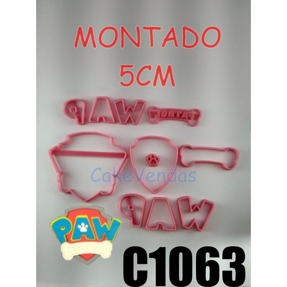 Cortador Logo Modular Patrulha Canina 5cm C1063