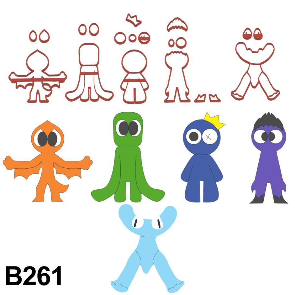 Kit Cortador Modular Rainbow Friends 5CM B261