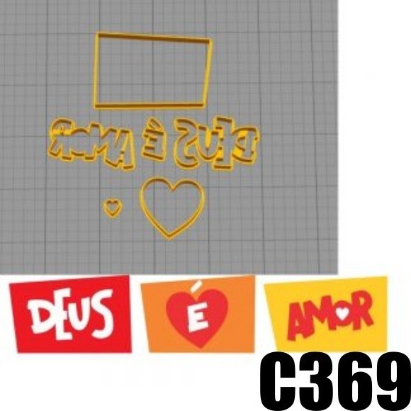 Cortador Deus é amor – Três Palavrinhas 5cm modular C369 em Oferta na Shopee