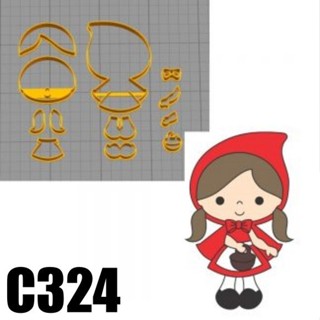Cortador Chapeuzinho Vermelho corpo – 5cm modular C324 em Oferta na Shopee