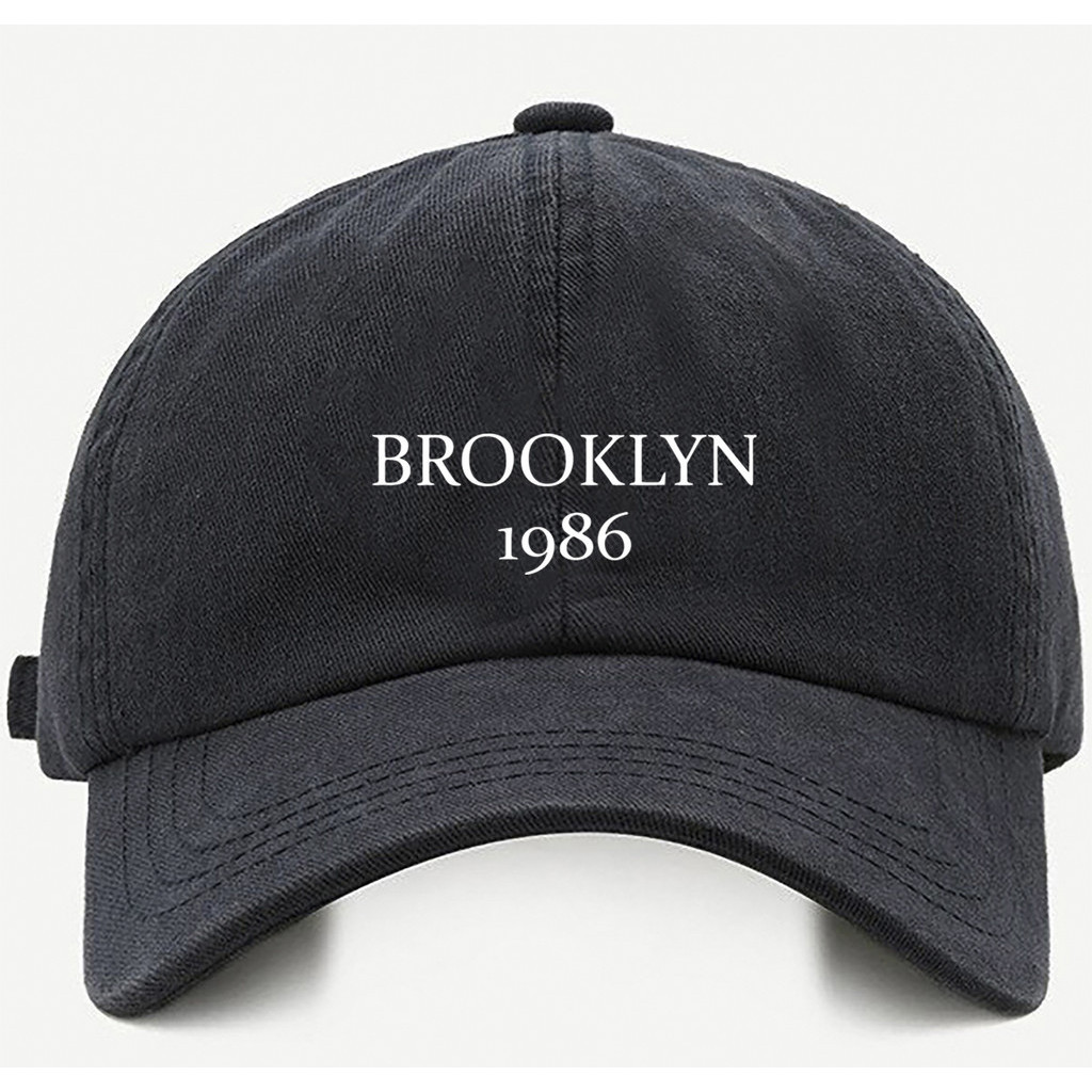 Bone baseball Bege Preto Branco Brooklyn Cris 1986 Tamanho único com ajuste de tamanho em Oferta na Shopee
