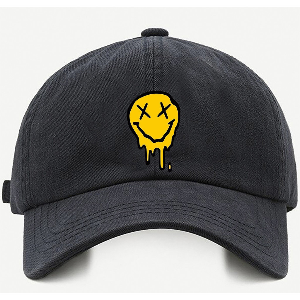 Bone baseball Bege Preto Branco Emoji Logo Derretendo Tamanho único com ajuste de tamanho em Oferta na Shopee