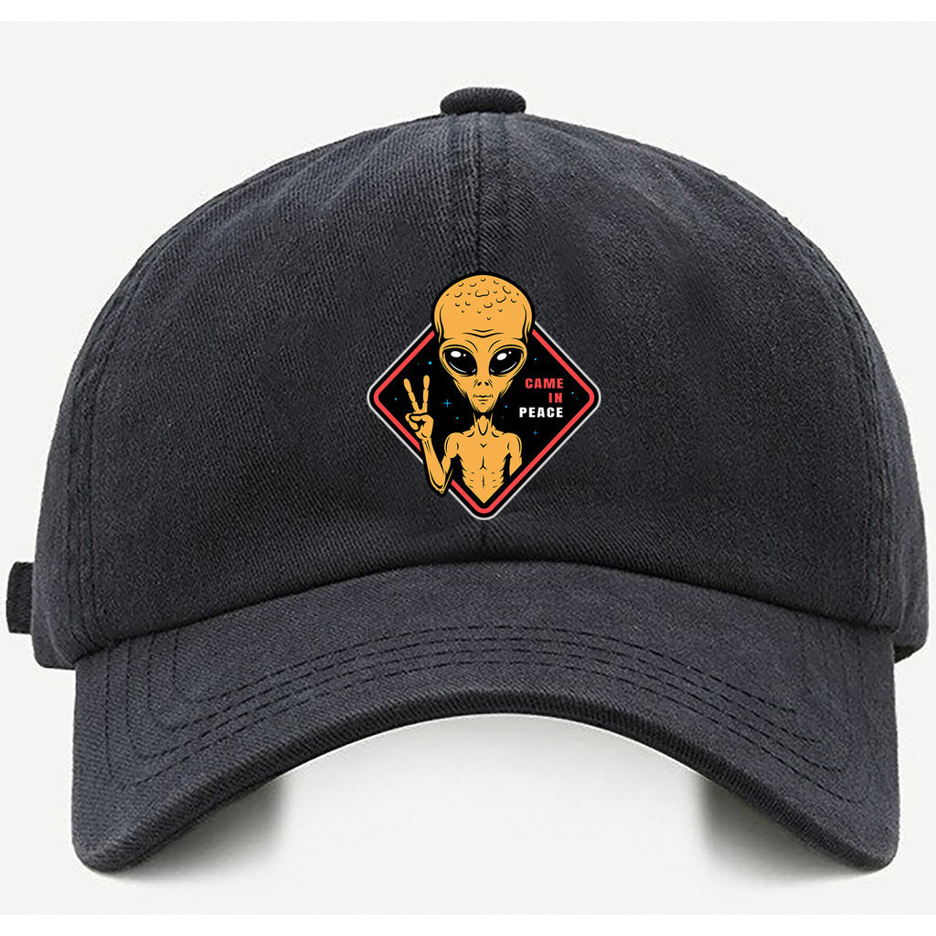 Bone baseball Bege Preto Branco Alien Tudo Dois Tamanho único com ajuste de tamanho