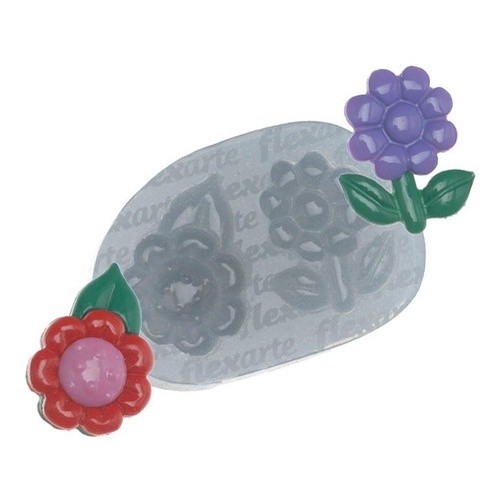 Molde De Silicone 799 - Dupla De Flores Aimee Flexarte