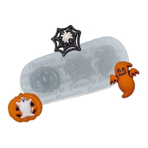 Molde De Silicone 810 - Halloween Teia De Aranha - Flexarte