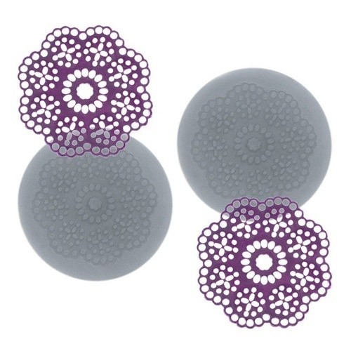 Molde De Silicone 774 - Dupla De Mini Rendas Harriet Redonda