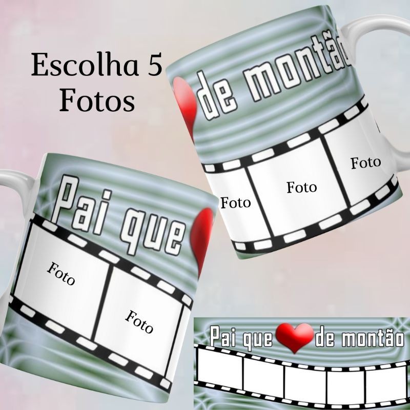 Caneca Personalizada Cerâmica ou de Plastico/Polímero Estampada Presente para Pai com sua Foto Pai que amo de montão Presente Lembrança Promoção Xícara